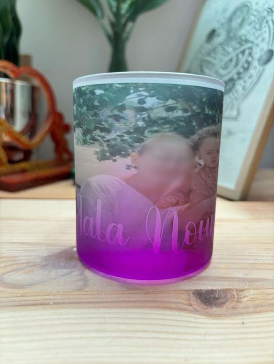 MUG EN VERRE VIOLET GIVRÉ