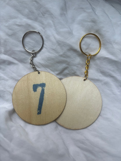 PORTE-CLÉ BOIS « Signe astro / chiffre porte bonheur »